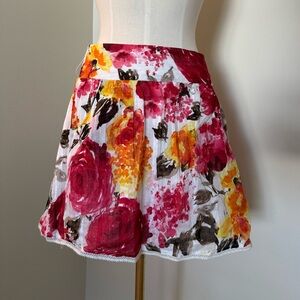 Stoosh floral colorful flowers mini skirt L